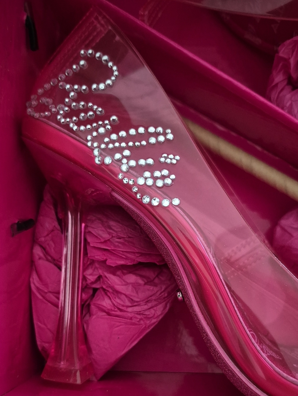 Barbie x ALDO Barbiestessy Collection Pink Translucent Pointed Toe Pumps 6 NEW - Picture 3 of 4